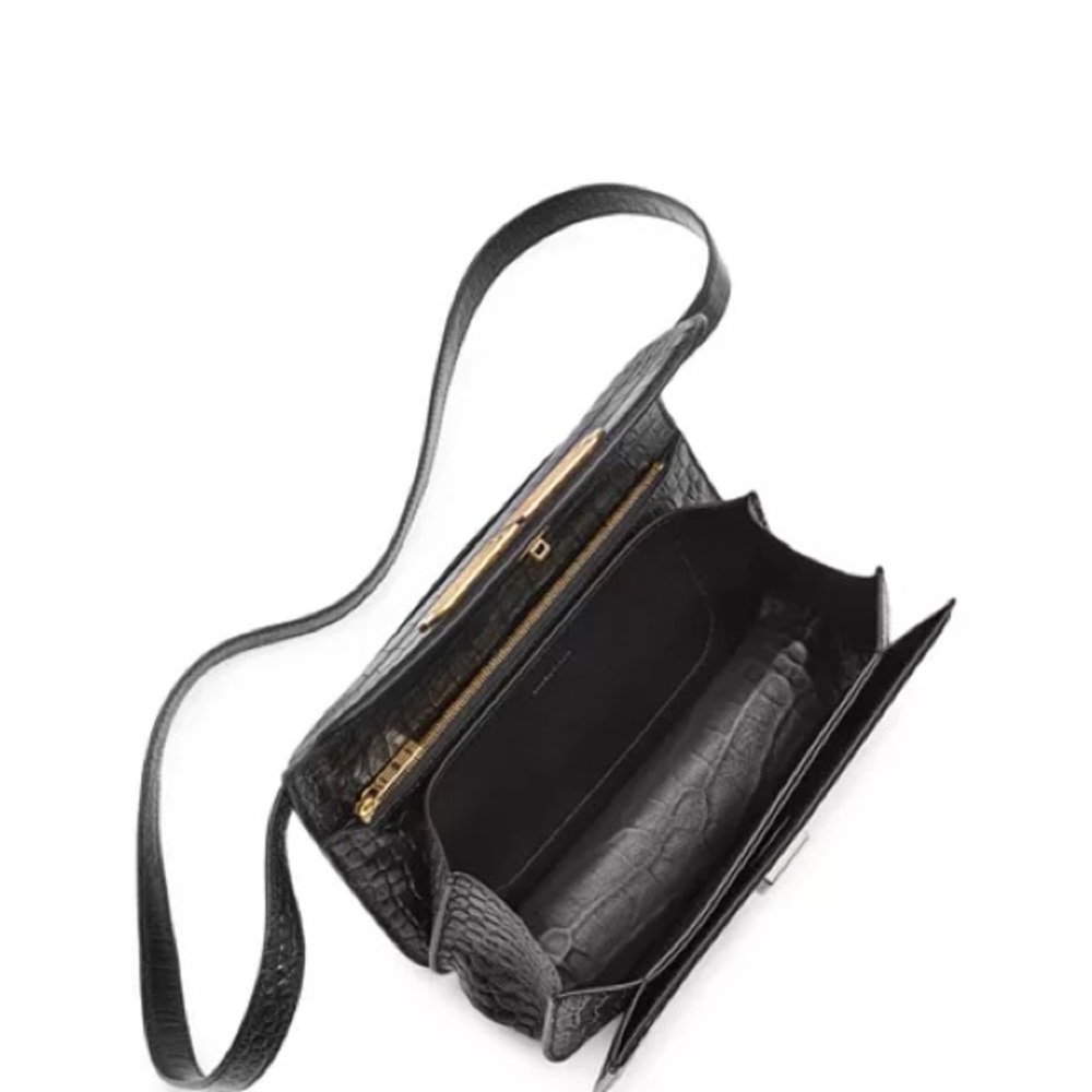 Balenciaga Gossip Small Croc Embossed Leather Shoulder Bag - Picture 3 of 16